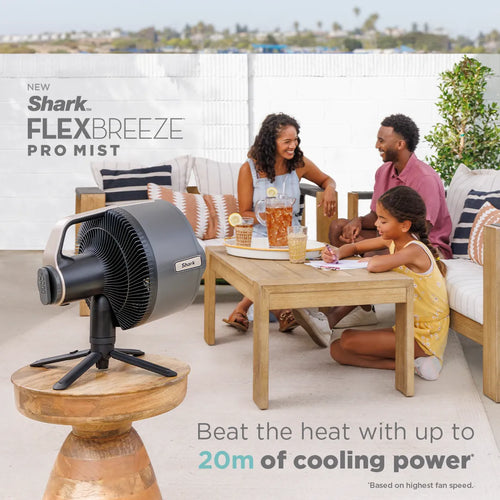 Shark FlexBreeze Pro Mist Indoor Outdoor Pedestal & Table Fan With Water Tank